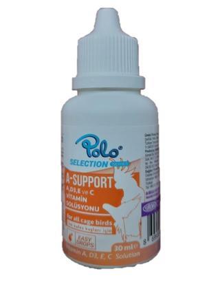 Polo A-Support (A,D3,E Ve C Vitamin Solüsyonu) Kuş Multi Vitamini 30 ml