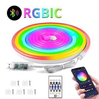 Neon LED Esnek Aydınlatma - RGB MAGIC SMART - 5 Metre Paket IP67 - Uzaktan Kumanda + Uygulama (4490)