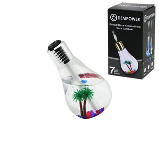 DEKORATİF NEMLENDİRİCİLİ 7 RENK 2W BUHARLI GECE LAMBASI (4490)