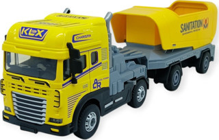 Vardem Metal Tır 1:24 - Sesli Işıklı Taşıyıcı Dorseli Tır 30 cm - Sarı