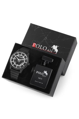Polo Air Erkek Kol Saati Ve Parfüm Seti Hediyelik Kutusunda Kombin Siyah