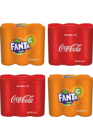 Coca Cola Teneke Kutu Karma Klasik Tat 12 x 250 ml + Fanta 12 x 250 ml