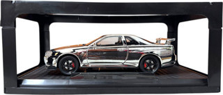 Toysturka 1:24 Metal Model Koleksiyon Araba Nissan Skyline GT-R R34 Gümüş 19 Cm (Döner Ön Tekerler)