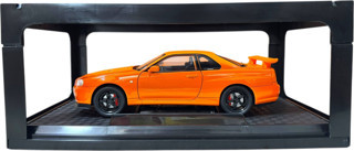 Toysturka 1:24 Metal Model Koleksiyon Araba Nissan Skyline GT-R R34 Turuncu 19 Cm (Döner Ön Tekerler)
