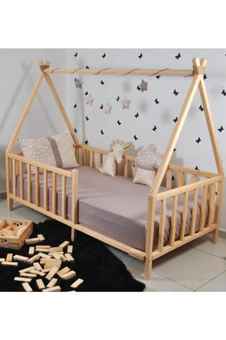 MiniWood Markaawm Montessori Doğal Bebek Ve Çocuk Karyolası Ahşap Yatak