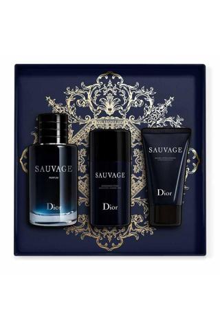 Dior Sauvage Men Parfum 100 Ml + After Shve Balm 50 Ml + Deodorant Stick 75 Gr Erkek Parfüm Seti