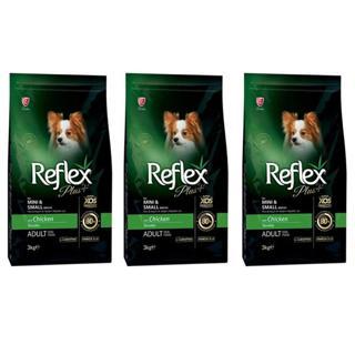 Reflex Plus Küçük Mini Irk Tavuklu Yetişkin Köpek Maması 3 Kg 3'Lü Set