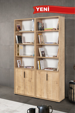 Evmo Home 8202 EVM Kitaplık , 4 Kapaklı , 12 Bölmeli , 10 Raflı , Safir , Ofis , Çalışma Odası