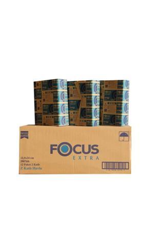 Focus Extra Z Katlı Havlu Peçete 12 Paket 2 Katlı (1 Pakette 200 Adet) 5038372