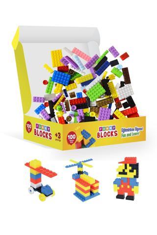 P Parti Oyunevi Funny Blocks Mini 100 Parça Eğlenceli Bloklar