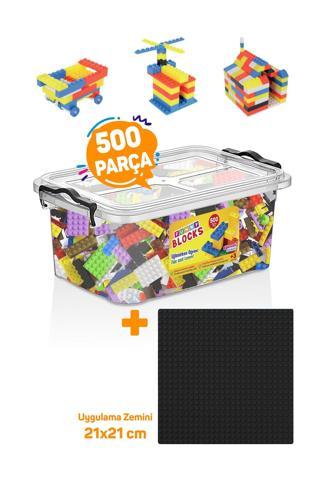 P Parti Oyunevi Siyah Uygulama Zeminli Mikro Blok Funny Blocks 500 Parça Plastik Kutulu