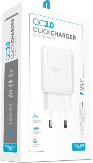 QCM30 Tüm Micro Girişli Telefonlara Uyumlu 3.0 Amper 18W Hızlı Şarj Seti Orjinal 3.0 Amper Garantili