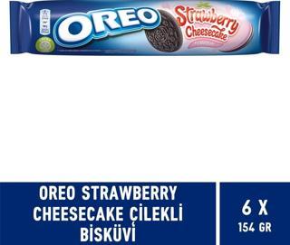 Oreo Strawberry Cheesecake Çilekli Bisküvi 154 gr - 6 Adet