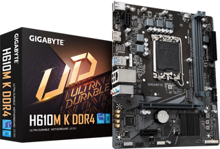 GIGABYTE H610M K rev.1.0, 2xDDR4, M.2, HDMI, 12-13.Nesil, LGA1700 Soket, Anakart