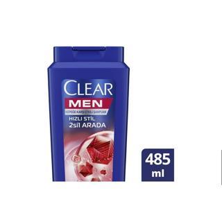 Clear Men Kepeğe Karşı Etkili Şampuan Hızlı Stil 2'si 1 Arada Kolay Şekil Alan Saçlar 485 ml