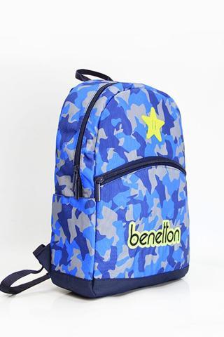 United Colors of Benetton Kamuflaj Okul Çantası Mavi / 76058