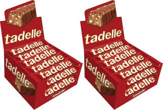 Tadelle Fındık Dolgulu Sütlü Çikolata 30 gr | 20’li Çift Paket (Toplam 40 Adet) | Yoğun Fındıklı Atıştırmalık