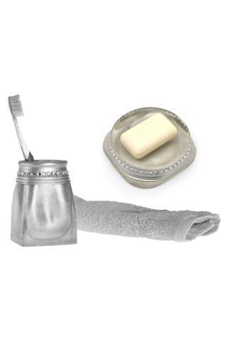 Bosphorus Sabunluk Diş Fircalik 2Li Banyo Seti,Kristal Taşlı Gümüş Poliresin