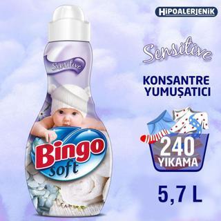 Bingo Soft Konsantre Çamaşır Yumuşatıcısı Sensitive 1440 Ml X 4 Adet