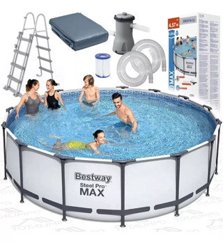 Bestway 56438 Prefabrik Büyük Aile Havuzu Filtreli Merdivenli Set 457x122cm
