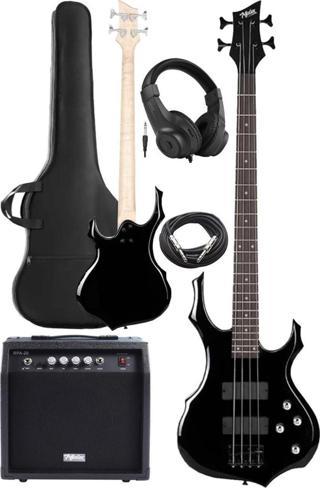 Midex MBG-410BK-20AMP 4 Telli Bas Gitar ve 20W Amfi Gigbag Kulaklık Set