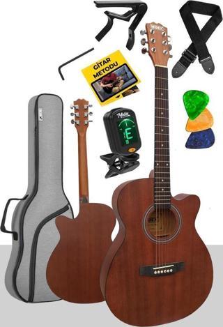 Midex Phx-187 Masif Ağaç Akustik Gitar 4/4 Yetişkin Boy (Gigbag Çanta Tuner Askı Capo)