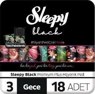 Sleepy Hijyenik Ped Black Super Eko Gece 18'li (24'lü)