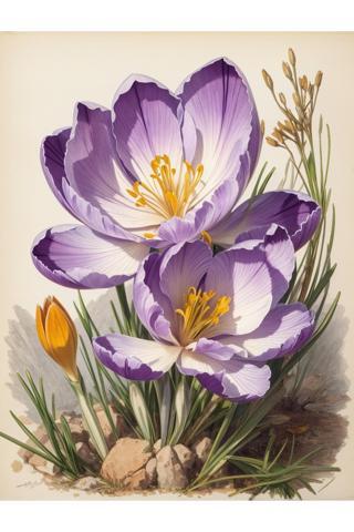 Lilyhobbyland Renkli Baskılı Sayılarla Boyama Hobi Seti (Çerçeveli) 40X50 Cm: Mor Çiçekler