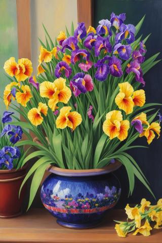 Lilyhobbyland Renkli Baskılı Sayılarla Boyama Hobi Seti (Çerçeveli) 40X50 Cm: Vazodaki Çiçekler