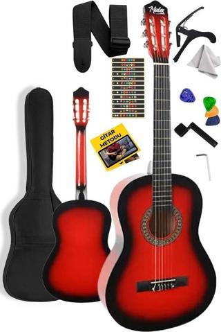 Midex CG-270RD Kırmızı Renk Klasik Gitar 4/4 Yetişkin Boy Sap Ayarlı Full Set