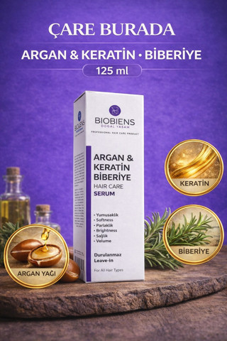 Biberiye & Argan & Keratin Saç Bakım Serumu 125 Ml (Durulanmaz)