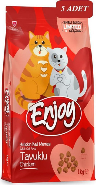 Enjoy Tavuklu Kedi Maması 1 kg (Sevgililer Günü Özel Ambalaj)*10 ADET