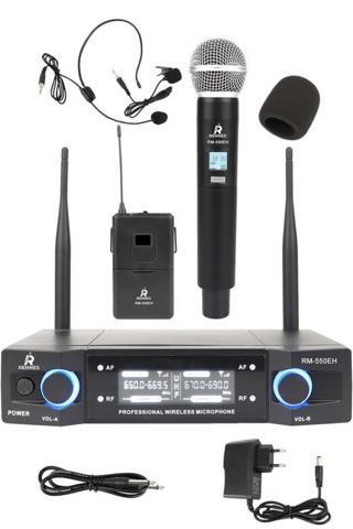 Rennes RM-500EH UHF EL Yaka headset Telsiz Kablosuz Mikrofon Seti