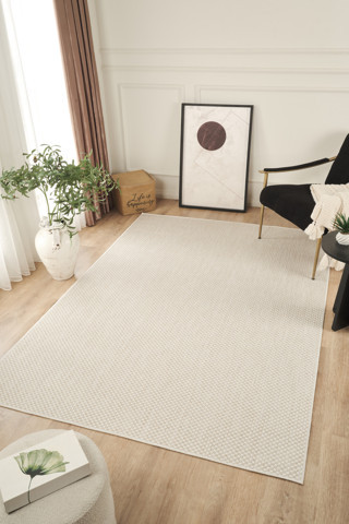 Sisalux 3081 Krem Bej Sisal Dokuma Jüt Kilim Hav Toz Vermez Halı Salon Mutfak Oturma Odası Halısı