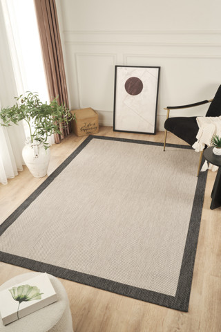 Sisalux 3088 Gri Antrasit Sisal Dokuma Jüt Kilim Hav Toz Vermez Salon Mutfak Oturma Odası Halısı