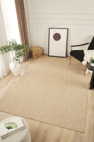 Sisalux 3083 Bej Sisal Dokuma Jüt Kilim Hav Toz Vermez Halı Salon Mutfak Oturma Odası Halısı