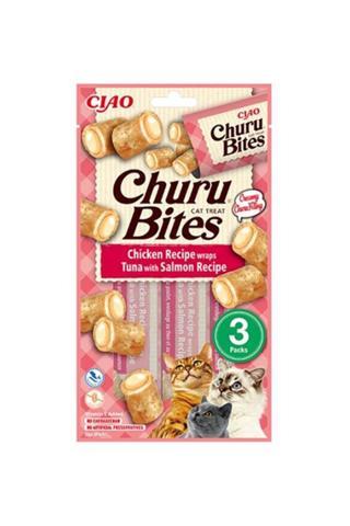 Ciao Churu Bites Tavuk Sargılı Ton Balıklı ve Somonlu Kedi Ödül Kreması 3x10 Gr