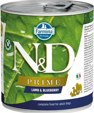 N&D Prime Tahılsız Kuzulu ve Yaban Mersinli Köpek Konserve Maması 285 Gr