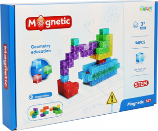 Renkli 3 Boyutlu Manyetik Blok Eğitici Oyuncak - 96  parça