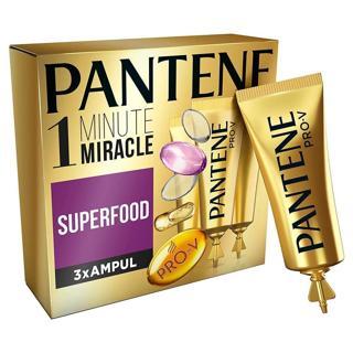 Pantene 1 Minute Miracle Superfood Ampül Saç Bakım Kürü 3x15ML