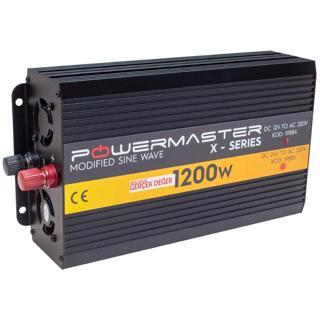 Powermaster 12 Volt 1200 Watt Modifiye Sinüs inverter Dijital Göstergeli invertör