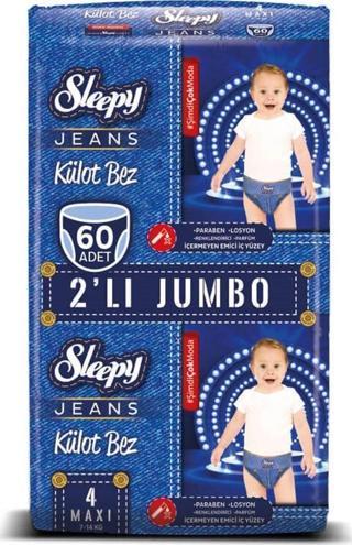 Jeans Külot Bez 4 Beden Maxi 2'Li Jumbo 60 Adet