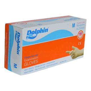 Dolphin Pudrasız Latex Muayene Eldiveni Orta Boy (M) 100 Lü Paket