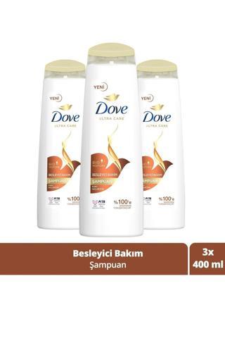 Dove Ultra Care Şampuan Besleyici Bakım 3 x 400 ml