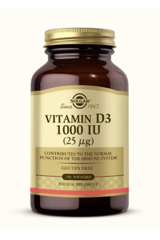 Solgar Vitamin D3 1000 Iu 25 Mcg 100 Yumuşak Kapsül