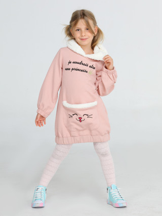 Casabony Somon Yumoş Prenses Hoodie Elbise