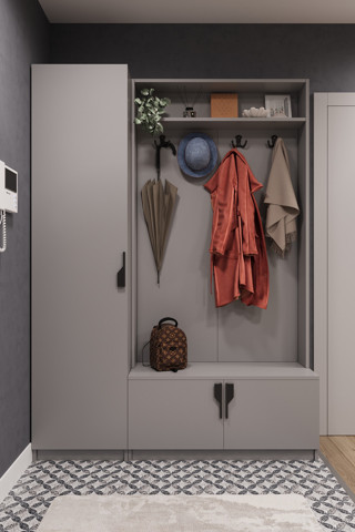 Asra Trend MDF Vestiyer & Portmanto & Ayakkabılık - 150x208x35cm, Askılı, Çok Raflı, Kapaklı V-01