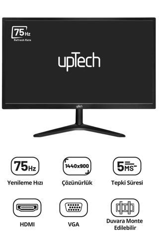 UPTECH HD190 19 inc Geniş Ekran 75 Hz 5ms VGA,HDMI Led Monitör