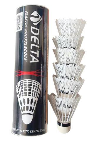 Delta 6 Adet Plastik Başlı Beyaz Badminton Topu