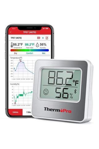 ThermoPro TP-357 Akıllı İç Mekan Isı ve Nem Ölçer Termometre